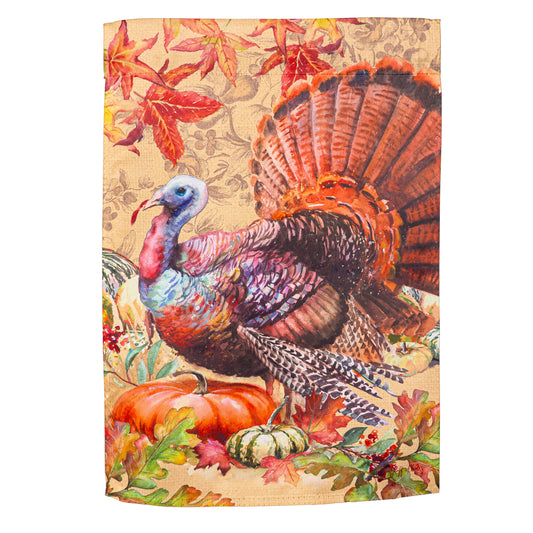 Thanksgiving Turkey Suede House Flag