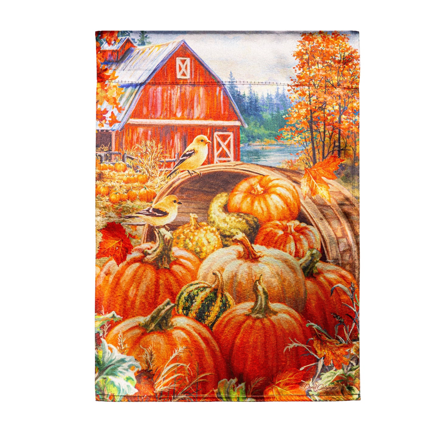 Red Barn Lustre Garden Flag