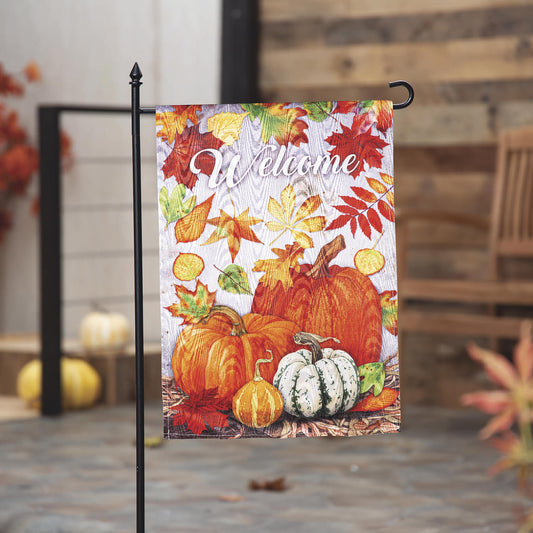 Leaves and Pumpkins Moire Garden Flag