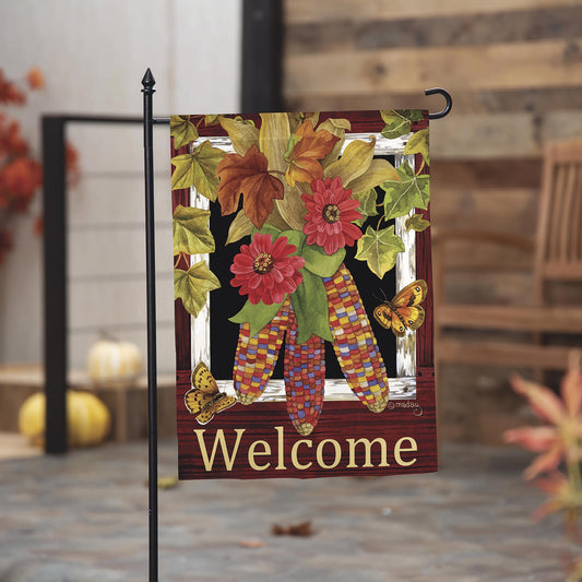 Fall Corn Suede Garden Flag