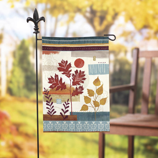 Fall Leaves Suede Garden Flag