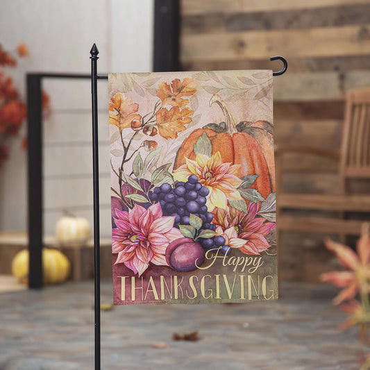 Happy Thanksgiving Suede Garden Flag