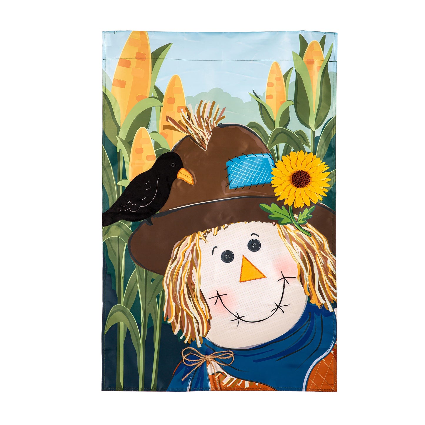 Scarecrow and Friend Applique House Flags