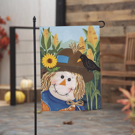 Scarecrow and Friend Applique Garden Flags