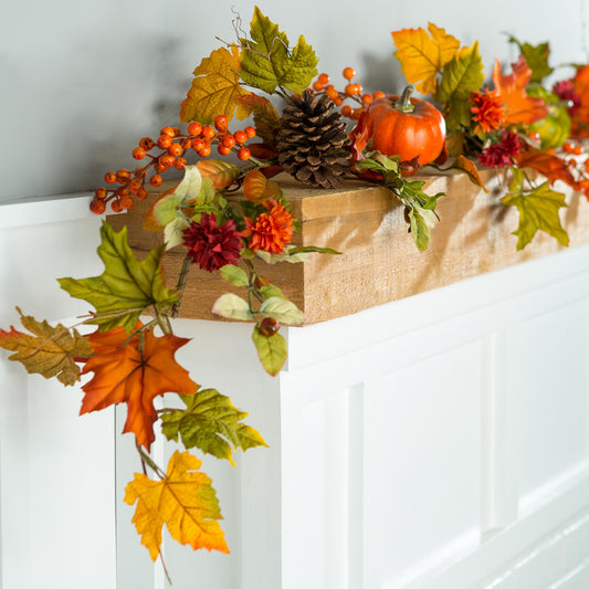 Pumpkins and Pine Cones Fall Garland