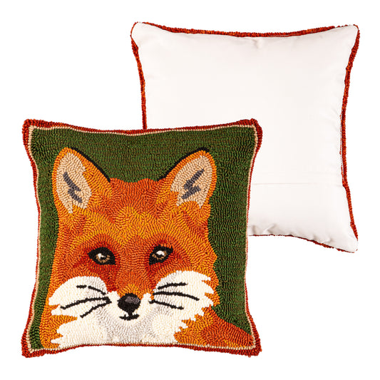 Indoor/Outdoor Fox Hooked Polypropylene Throw Pill